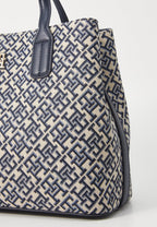 TOMMY HILFIGER TH MONOGRAM JACQUARD SATCHEL BAG