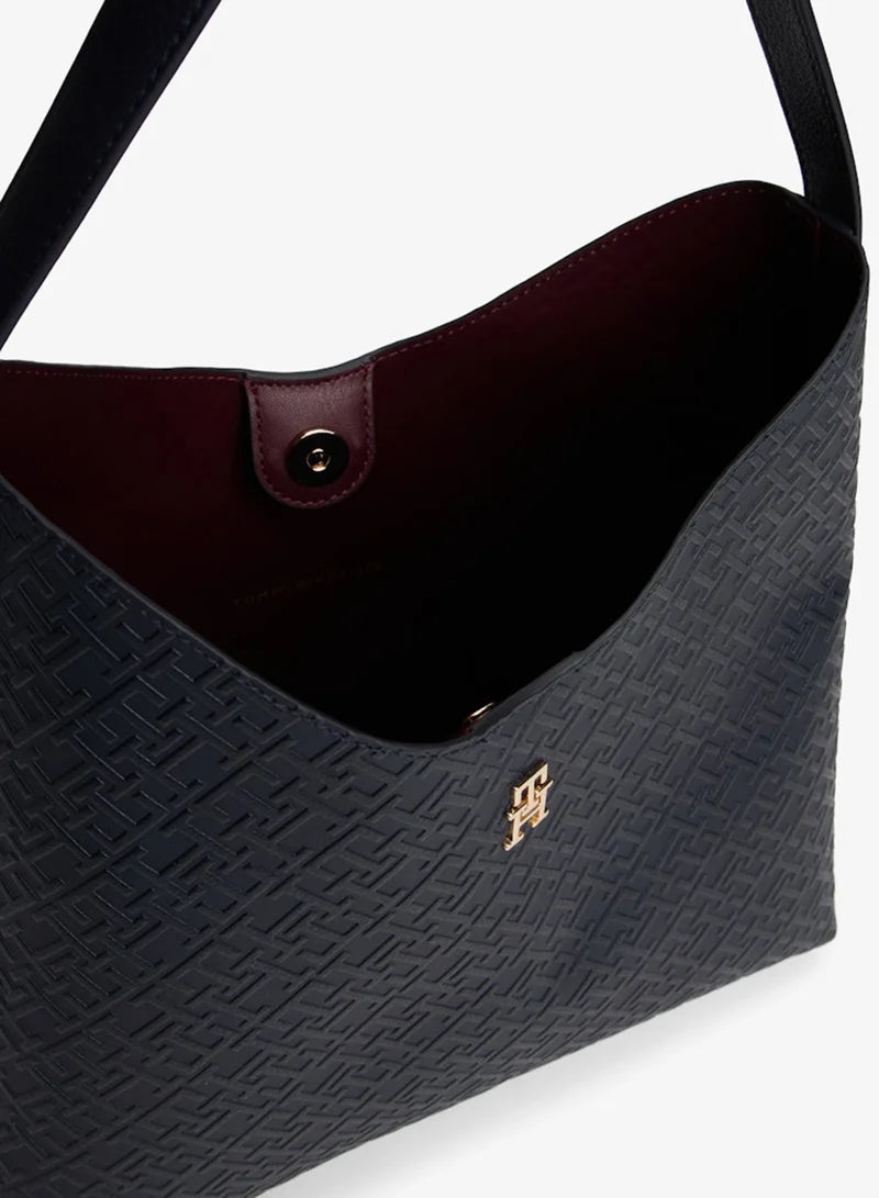 TOMMY HILFIGER ICON EMBOSSED TH MONOGRAM SHOULDER BAG