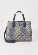 TOMMY HILFIGER TH MONOGRAM JACQUARD SATCHEL BAG