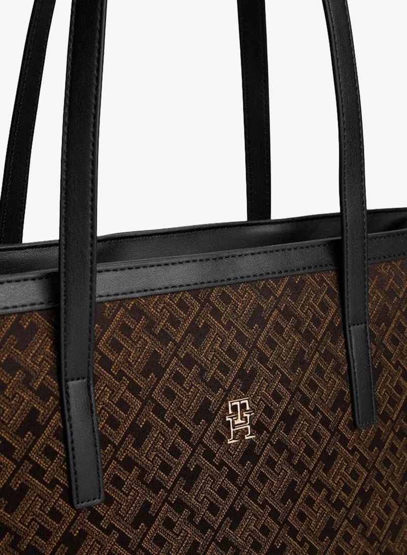 TOMMY HILFIGER CARTERA IM LATAM JACQUAED TOTE BAG - Crown Store