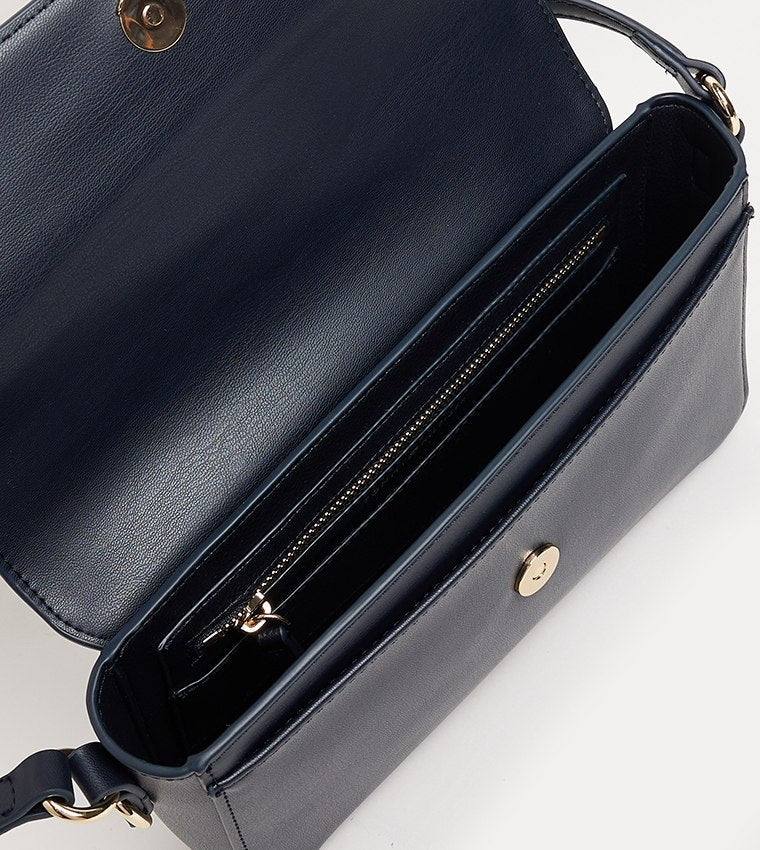 TOMMY HILFIGER PEBBLED FLAP CROSSBODY BAG - Crown Store